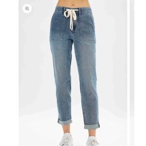 Judy Blue Denim Jogger Style SZ 15/32 High Rise Drawstring Waist Stretch JB88496